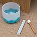 Leize Blue Lotus Design Quartz Crystal Singing Bowl G Note Throat Chakra Blue 10