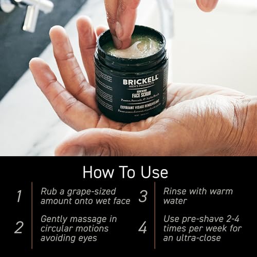 Brickell Men's Renewing Face Scrub for Men, Deep Exfoliating Facial Scrub Formulated with Pumice, Caffeine and Jojoba Beads, 4 Ounce, Scented - Image 6