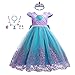 CinheyU Girls Halloween Costume Mermaid Princess Fancy Dress Christmas Birthday Party Pageant Tulle Ball Gown w/Accessories 10-11T