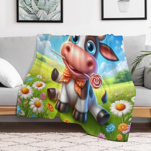 Manta de forro polar de franela con diseño de animales para cama o sofá de 100 x 130 cm 3