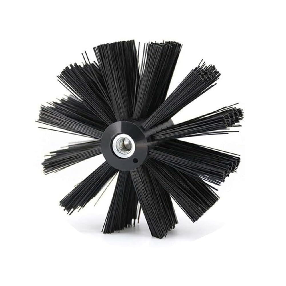 Chimney Cleaning Brush, Flexible Dryer Vent Chimney Sweep Brush Nylon Bristle Replacement Head for Sweeping Kitchen Fireplace Chimney Pipe (150 mm)