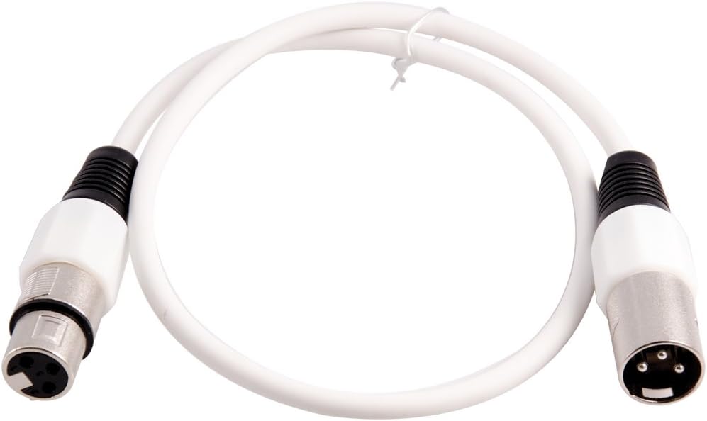 Grindhouse Speakers - LEXLR-2White - 2 Foot White XLR Patch Cable - 2 Foot Microphone Cable Mic Cord