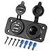 Produktbild SYCEES Zigarettenanzünder Ladegerät Adapter mit Dual USB Buchse Steckdose Anschluss KFZ Auto LKW Motorrad 12V Schwarz