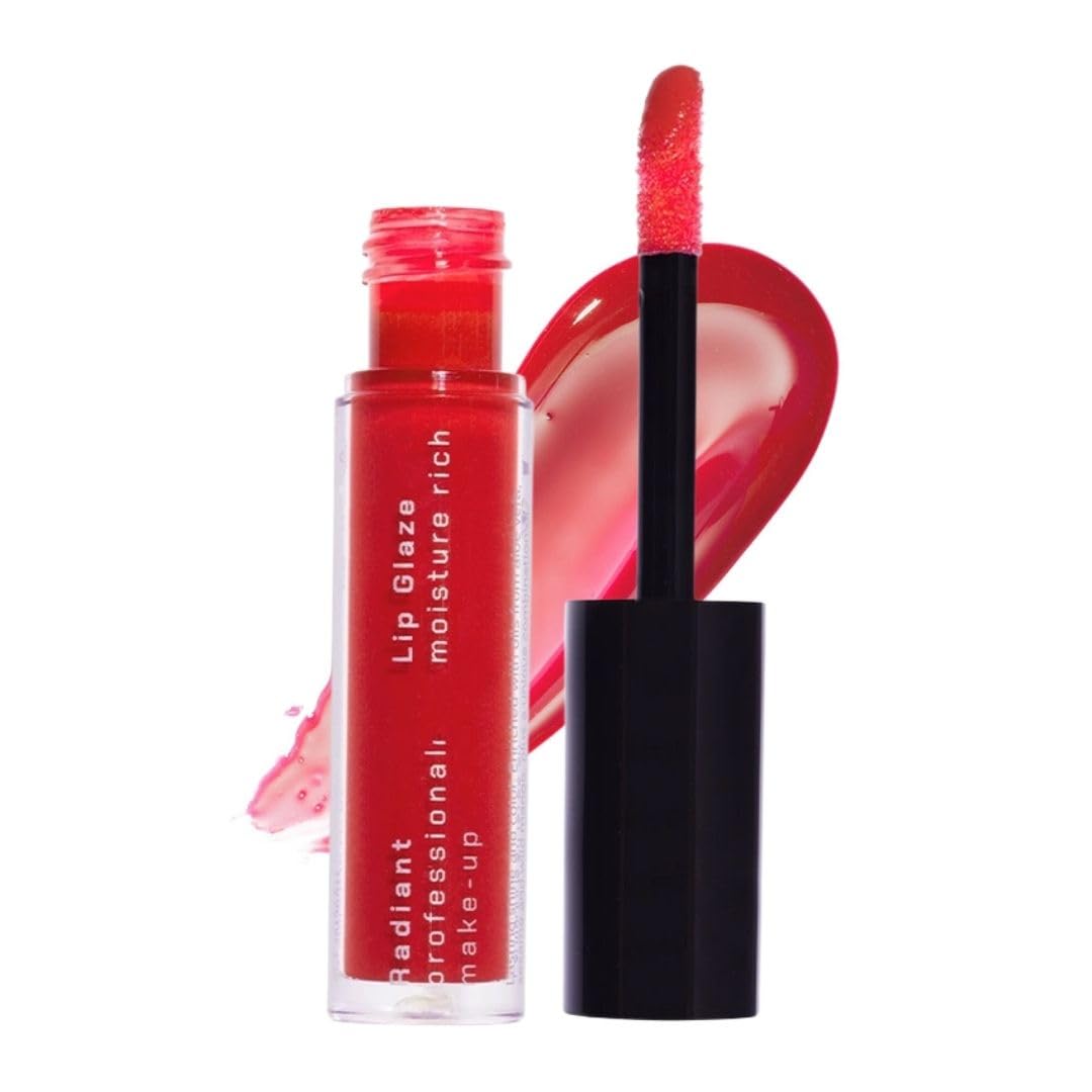 - Radiant Professional Lip Glaze (23 Shades) - Ultra-Glossy, Non-Sticky & Long-Lasting Lip Gloss for Women - High Shine Hydration - Vegan & Moisturizing for Soft, Nourished Lips - (12- FLAME)