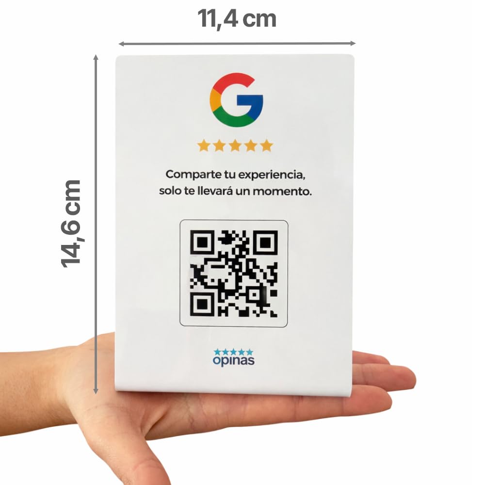 Genérico OPINAS Soporte QR Reseñas Google + App con IA para Responder Reseñas - Stand Reseñas - Cartel Opiniones Google