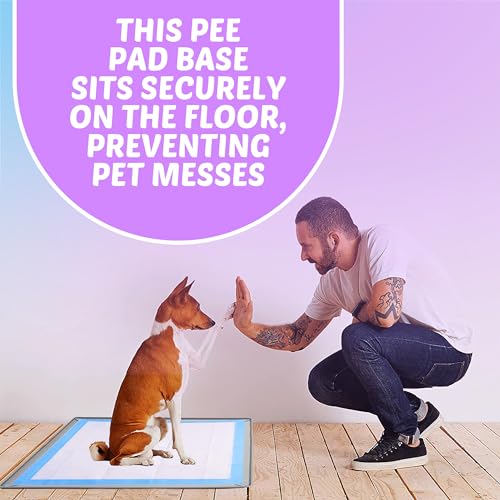 Image of TidyFriend Dog Pee Pad Holder Tray Fits for 30 inch x 36 inch Pee Pads with Corner Lock Holes, Raised Edges, Non-Spill, Easy to Clean Silicone Dog Potty Tray Holder, for Indoor Floor Protection (Light Grey)