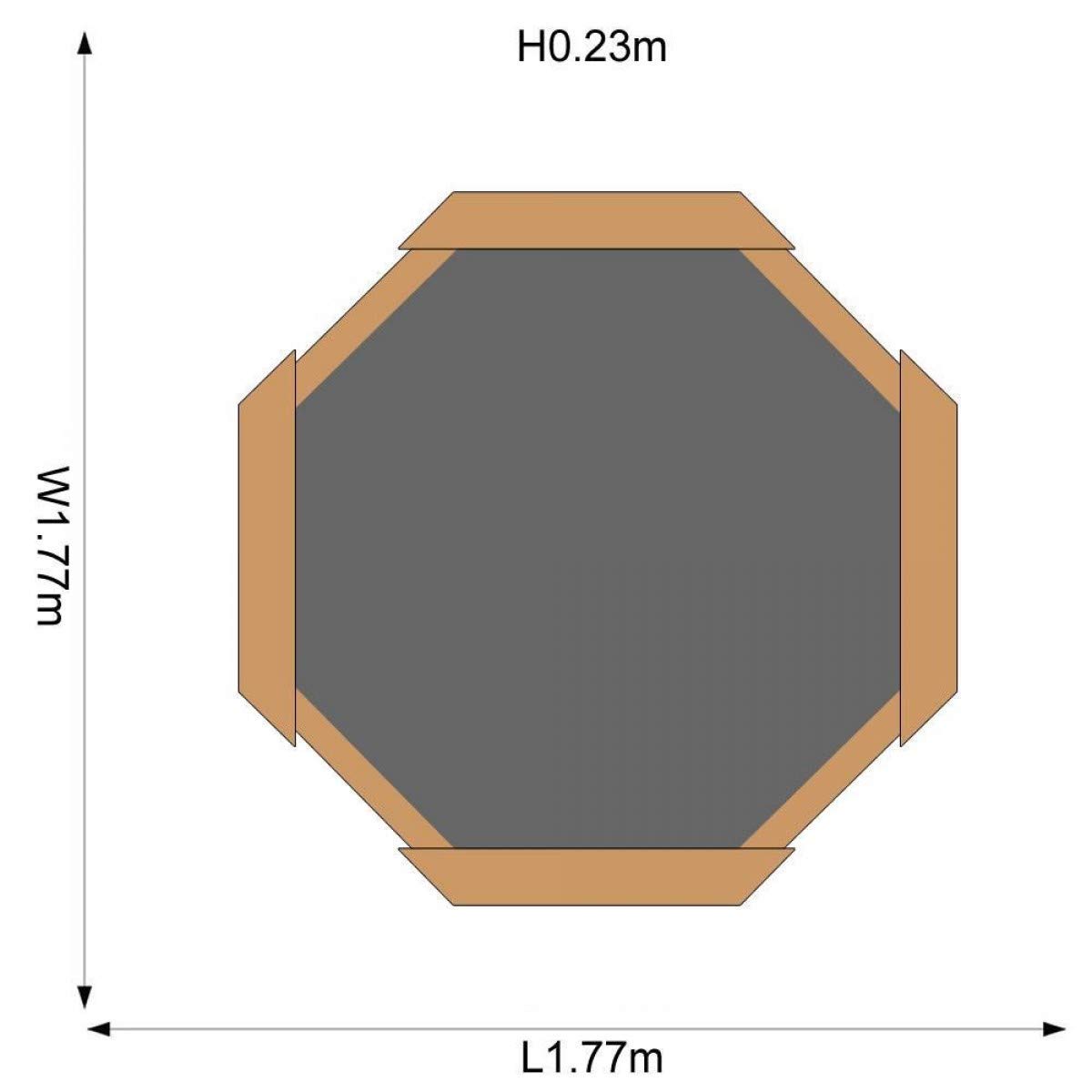 Plum 25058 - Piscina de Arena Octogonal (Madera, 1,77 x 1,77 x 0,23 m)