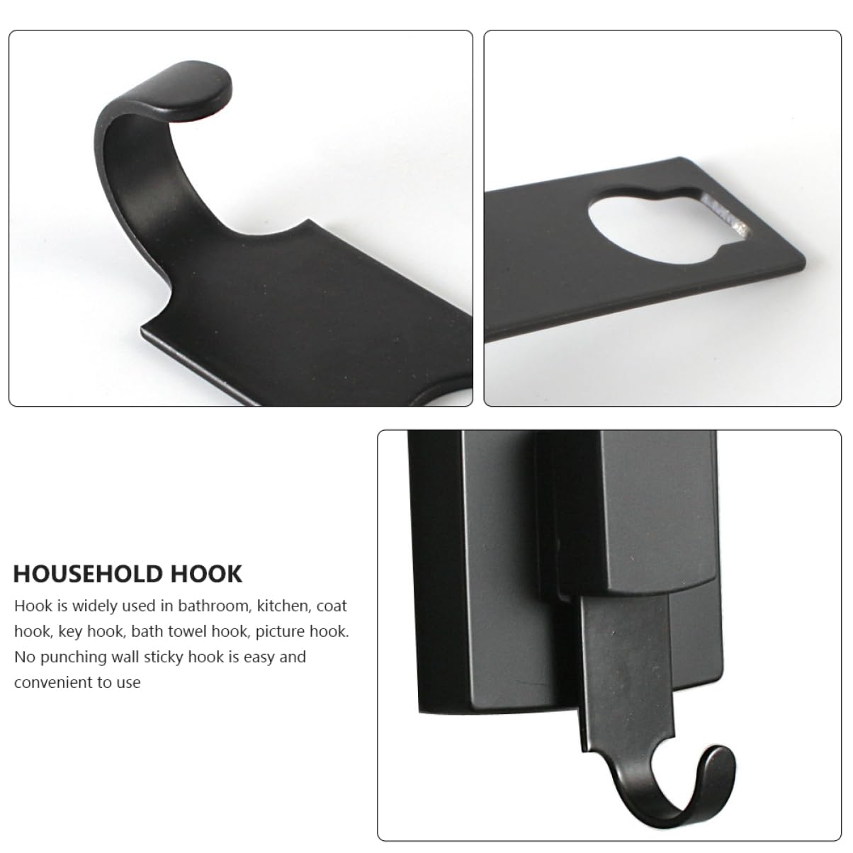 Housoutil 3 Ganchos De Acero Inoxidable Para Pared Sin Taladros Sin Marcas Para Baño Cocina Armario Y Oficina.