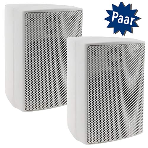 ChiliTec Altavoces de pared de 2 vías para sistema estéreo Hi-Fi, cine en casa, 40 W, 8 ohmios, color blanco