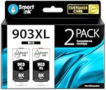 Smart Ink Compatible Ink Cartridge Replacement for HP 903 903XL High Yield 2 Black Pack with Advanced Chip Technology to use with HP Officejet 6950 All-in-One Officejet Pro 6960 6970 All-in-One