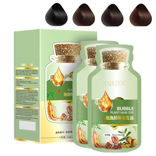 Natural Bubble Plant Hair Dye,New Botanical Bubble Hair Dye,Hair Dye Shampoo for Gray Hair for Women and Men,30ml 10Packs (Dark Brown, 300 ML)