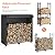 HOOBRO 4FT Firewood Rack with Cover, Adjustable Firewood Log Rack with 2 S-Shaped Hooks, Oxford Fabric Cover, Heavy Duty Log Holder, Fireplace Wood Storage, for Indoor and Outdoor, Black BB04CH02