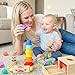Montessori Toys for Babies 6-12 Months,1 Year Old,8 in 1 Baby Sensory Toy for 12-18 Months Toddler,Wooden Educational Development Toys with Soft Stacking Cup&Sensory Ball&Tissue Box