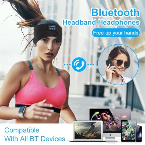 Miniatura 5 de Flintronic Auriculares Para Dormir, Diadema Deportiva Para Dormir 5.4, Antifaz Para Dormir Auriculares Bluetooth, Para Deportes, Musica, Correr, Viajar Negro