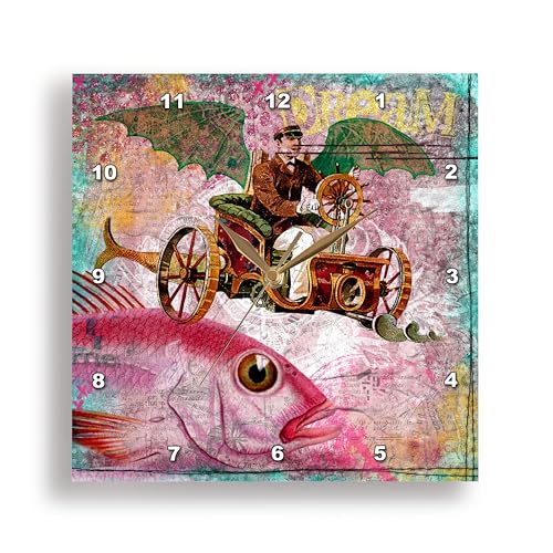 3dRose DPP_130447_1 Steampunk Dream Digital Art by Angelandspot Wall Clock, 10 by 10-Inch