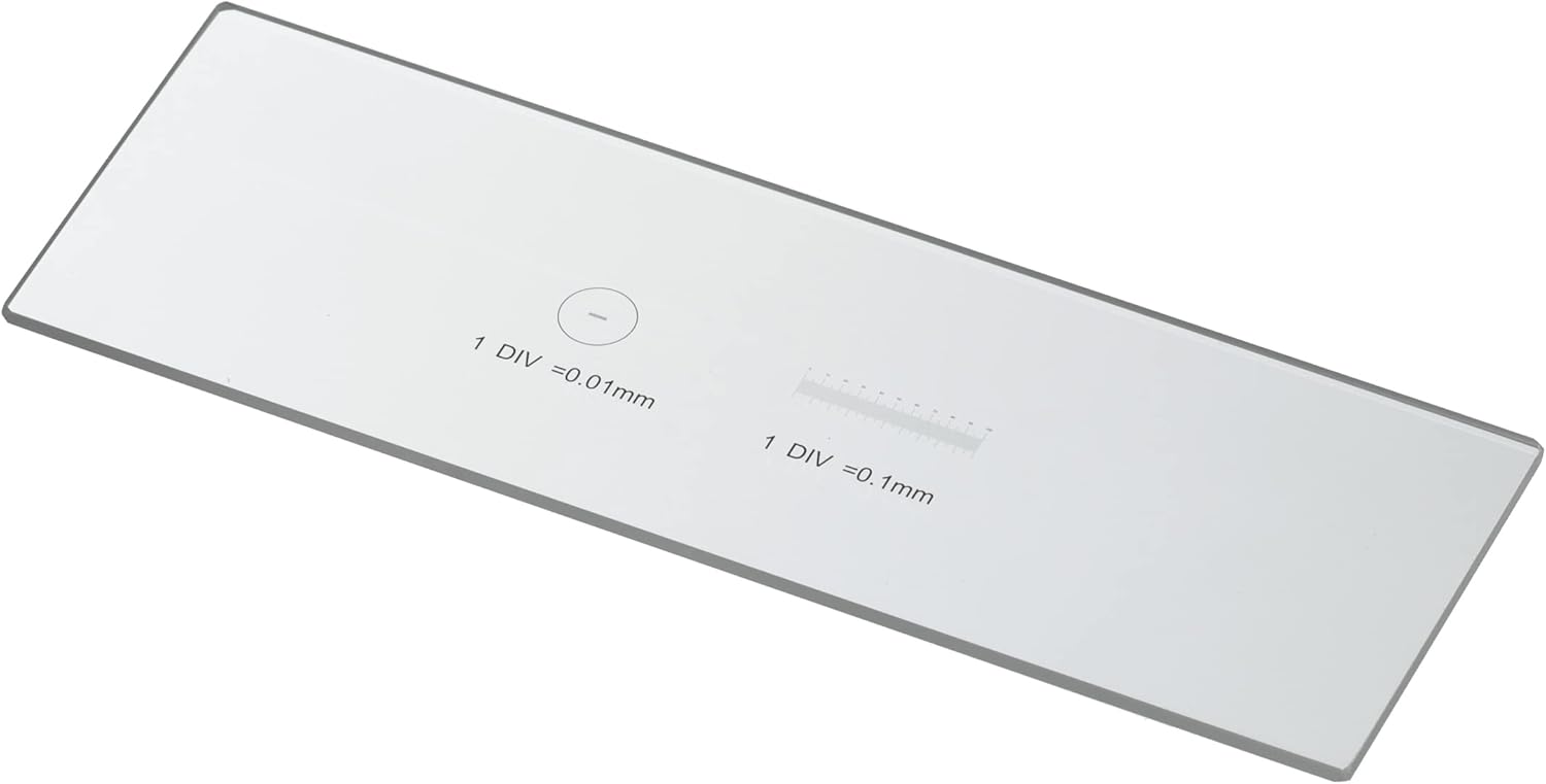 Bresser Microscope Blank Slide with 0.1/0.01 mm Micrometer - Transparent