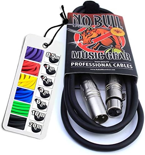 No Bull Nordell Music Gear' Premium XLR Cable (Black, 0.5m): Achieve a Clearer Audio Signal with Balanced Male to Female Microphone Lead, plus Cable Tie