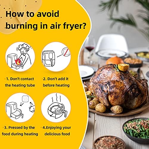katbite Heavy Duty Air Fryer Liners 200 Pcs, 9 Inch (23cm) Perforated Parchment Paper for Air Fryer, Extra Strong, Non-Stick