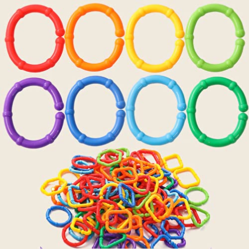 Colvwofa 50Pcs Baby Rings Toy Links Plastic Babies Teething Ring Attach Baby Toys To Strollers Or Carrier Seat Or Baby Bouncers For Infants #TOP4