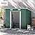Outsunny 7' x 4' Outdoor Storage Shed, Galvanized Metal Utility Garden Tool House, Lockable Door for Backyard, Bike, Patio, Garage, Lawn, Dark Green