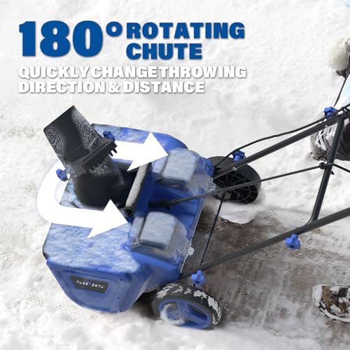 SOYUS 40V Snow Blower Cordless - 20-Inch Electric Snow Blower with Brushless Motor & Dual LED Lights, Efficient Snow Shovel for Driveways and Sidewalks (2 x 4.0Ah Batteries & Dual Charger Included) - Thumbnail 5