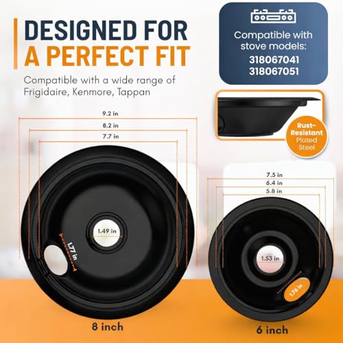 image for Linda's Essentials Electric Stove Drip Pans Set of 4 (2 x 6-Inch 