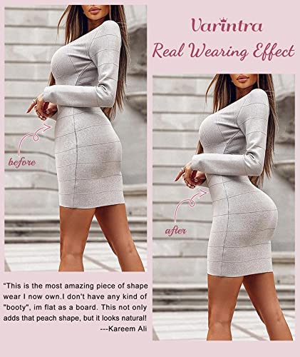 Varintra Butt Lifter Padded Shapewear High Waist Hip Enhancer Pads Shorts Women Seamless Underwear Tummy Control Panty,Beige,S #TOP3