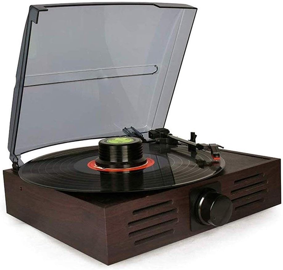 Gramophone, Record Player Turntable Wireless Portable LP Phonograph 3-Speed Belt-Drive Turntable Record Player to Receive Audio Vintage Multi-Function Player Radio