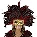 ZUCKER - Large Carnival Costume Feather Headdress - Red Halloween Mask Party Hair Accessory