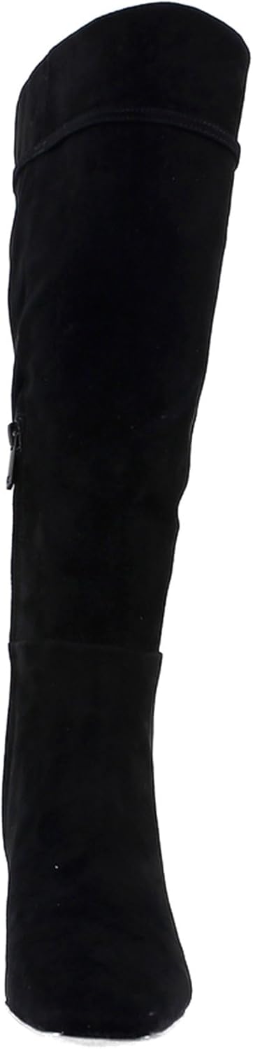 Sam Edelman Women's Lyla Platform Pump 8 Black Suede Wide Calf