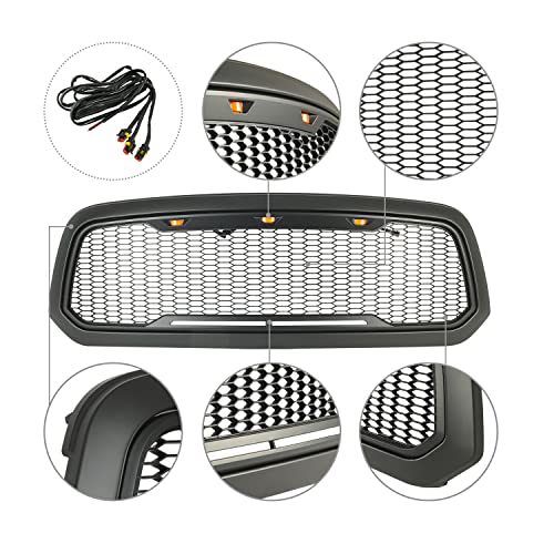 Image of Paramount Automotive 410183MB Impulse Series Led Packaged Honeycomb Mesh Main Grille Matte Black