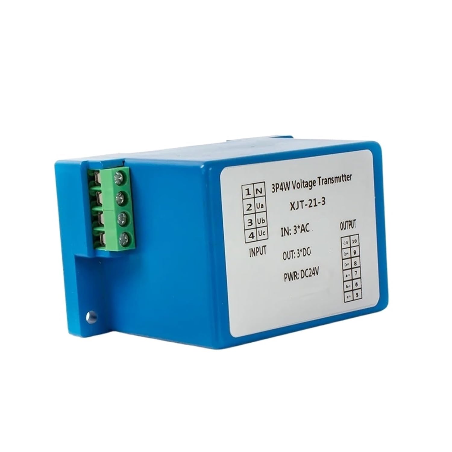 3 Phase 4 Wire AC Voltage Sensor Sensor Transmitter 0-500V 0-380V 0-220V 0-100V to Output RS485 DV24V(Input 0-20v)