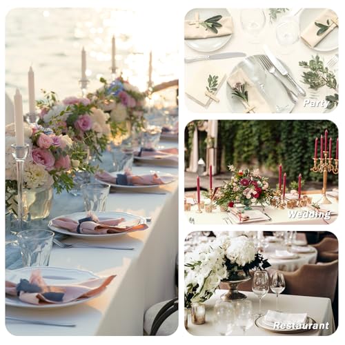 Fixwal 6 Pack Ivory 70 x 120 Inch Rectangle Tablecloths, Reusable Heavy Duty Washable Polyester Table Covers for 6-8 Ft Tables, Wedding, Bridal Shower, Boho Party by Fixwal - Used condition - Image 6
