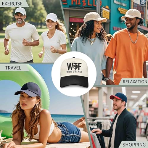 Image of WTF Where's The Fish Hat for Women Dad Hats with Design Caps