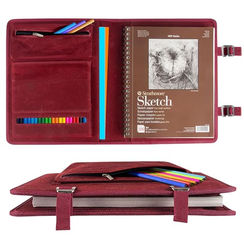 Couverture pour carnet croquis Plinyvel avec trousse pour dessiner en voyage