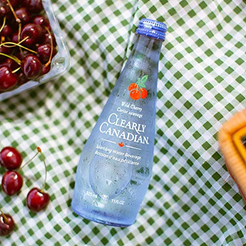 Clearly Canadian Wild Cherry Sparkling Spring Water Beverage | Natural, Carbonated, Flavored Seltzer Water | 1 Case (12 Bottles x 325mL)