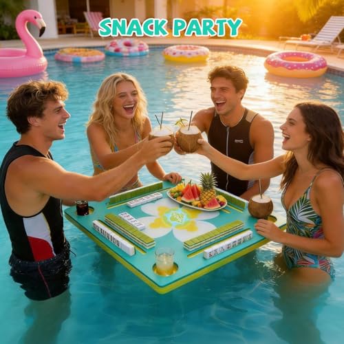 Mesa Flotante Mahjong para Piscina Doble Cara Multiuso miniatura 5