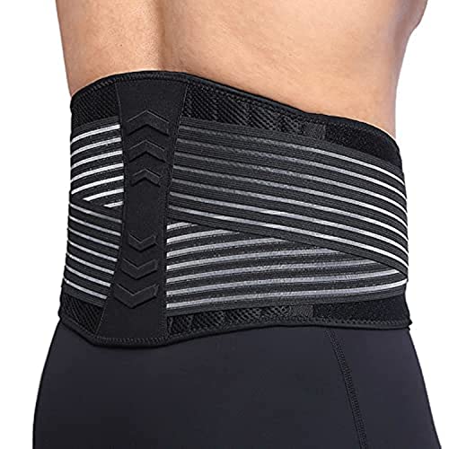 Cinturón lumbar para dolores de espalda con estabilizadores elásticos y velcro