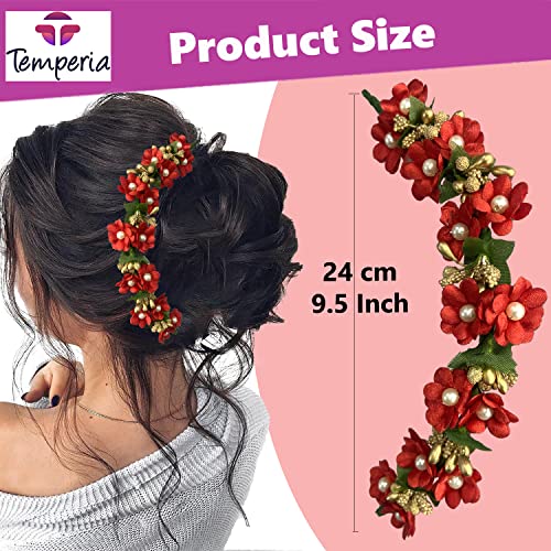 Temperia Red Rose Bridal Hair Accessories for Women - Image 6