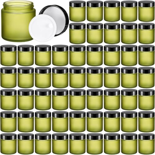 Image of Norme 64 Pcs 4 oz Glass Jars with Lids Cosmetic Jars, Pea Green