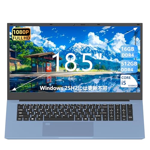 18.5�C���` Core i5-1038NG7�m�[�g�p�\�R��4�R�A�W�X���b�h (3.8GHz�܂�) FHD 1080P 16GB RAM 512GB SSD Win 11��Office2024/Type-c(�t���@�\) /BT 5.0/6000MaH/WI