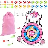 Dartscheibe Spielzeug für 4–9,71cm Kincder Klett Dartscheibe mit 16 Klebrigen Kugeln,6 Pfeilen,2 Haken,und 1 Aufbewahrungstasch,Drinnen und Draußen Hängendes Dart Wurfspiel Sets,Geburtstags Geschenke