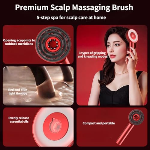 Image of Premium 3-1 Red Light Therapy Scalp Massager Comb | Oil Massager For Scalp Hair | Electric Hair Massager Comb | Hair Massager Machine | 3 In 1 Hair Oil Applicator | Head Relaxation At Home |