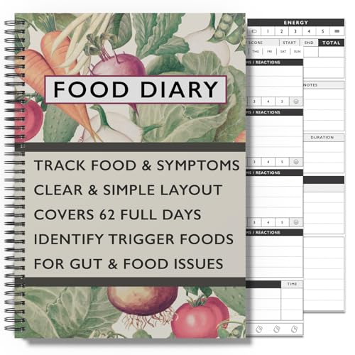 Food Diary and Symptom Log: A5 Food Diary Journal Daily Tracker for Meals Mood IBS IBD Crohns & other Symptoms. Including Water Exercise and Well-Being - 2 months (62 days)