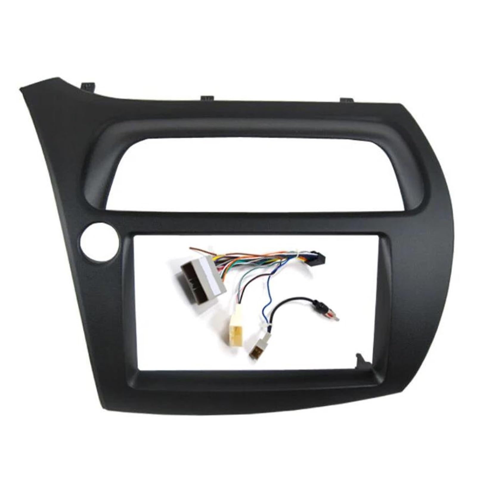 Car Dashboard Trim Frame Car 7 Inch Double Din Fascia Radio DVD Stereo Cd Panel Dash Trim Kit for Civic Hatchback 2006 2007 2008 2009 2010 2011 LHD