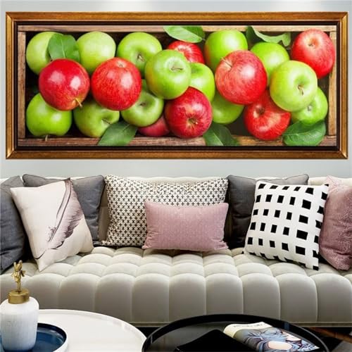 Diamant strass point de croix cristal painting pommes fraîches 40x120