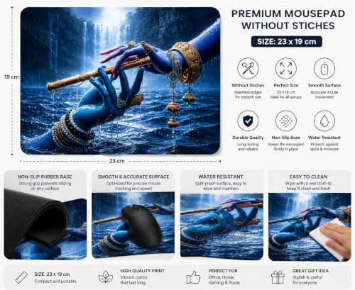 Image of Mouse Pad with Design, 24 x 20 cm, 3mm Thick Rubberised Base Mouse Pad for Computer, PC, Laptop (Anime - 5)
