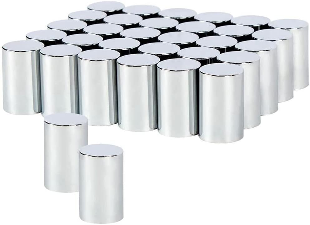 UNITED PACIFIC 10749CB Wheel Lug Nut Cover, Cylinder Hub Cap Nut Cover, Chrome