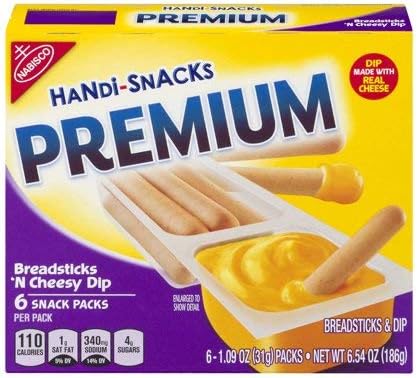 Nabisco Handi-Snacks Premium Snack Packs Breadsticks 'N Cheesy Dip - 4 Pack