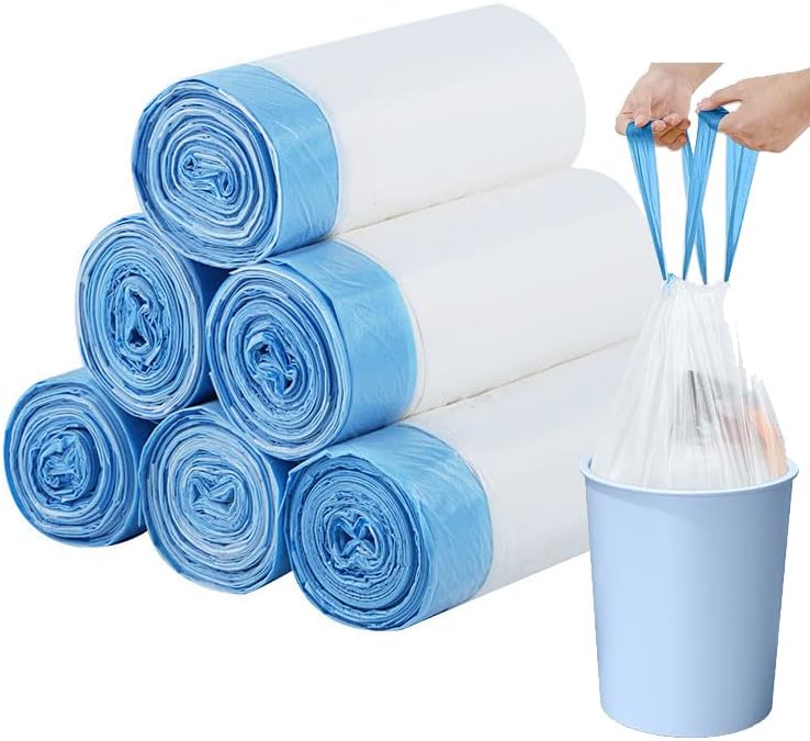 3 Rolls Bin Bags Bin Liners Drawstring Rubbish Bags 15L Drawstring